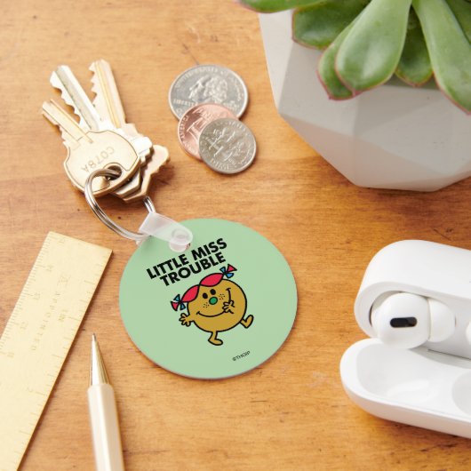 Little Miss Trouble | Schwarze Schrift Schlüsselanhänger (Schreibtisch)