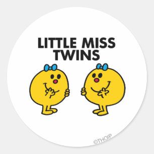 Little Miss Twins   Zwei viel Spaß Runder Aufkleber