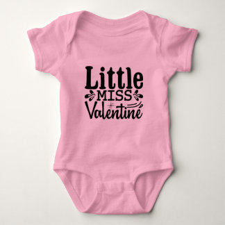 Little Miss Valentine Cute Girls Valentine Baby Strampler