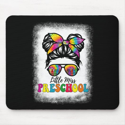 Little Miss Vorschool Gefärbte Krawatte Messy Bun  Mousepad (Vorne)