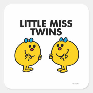 Little Miss Zwillinge Zweimal so viel Spaß Quadratischer Aufkleber