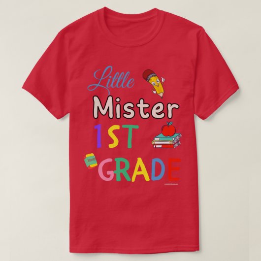 Little Mister 1st Grader First School Studen T-Shirt (Design vorne)