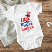 Little Mister America Red White Blue 4. Juli Junge Baby Strampler