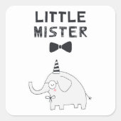 Little Mister | Baby Party Elephant | Quadratischer Aufkleber (Vorderseite)
