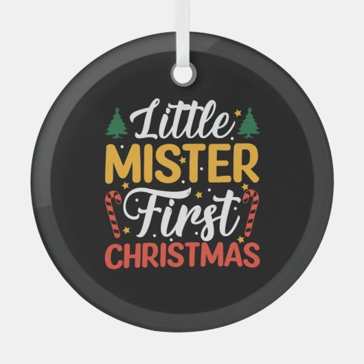 Little Mister First Christmas - Funny Christmas Ornament Aus Glas (Vorderseite)