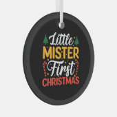 Little Mister First Christmas - Funny Christmas Ornament Aus Glas (Vorderseite Rechts)