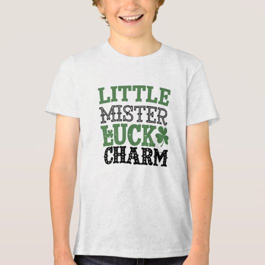 Little Mister Luck Charm St. Patrick's Day Tri-Blend Shirt (Vorderseite)