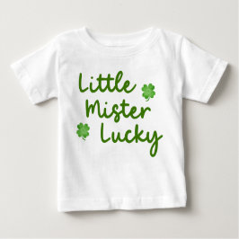 Little Mister Lucky St Patrick's Day Green Clover Baby T-shirt