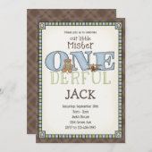 Little Mister ONEderful Birthday Einladung (Vorne/Hinten)