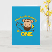 Little Monkey 1. Geburtstagskarte Karte (Gelbe Blume)