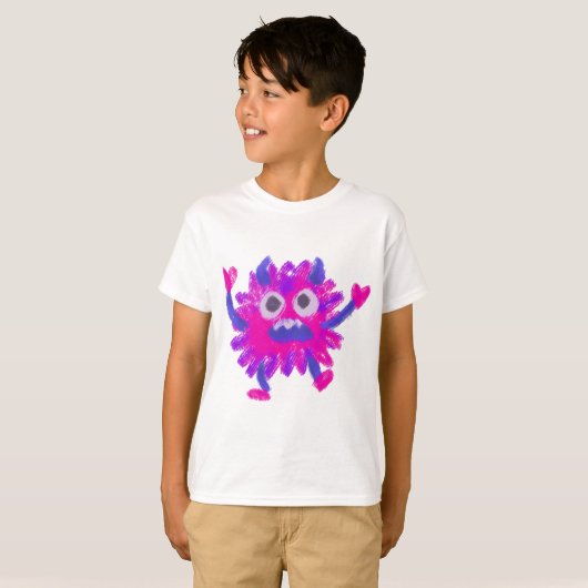 Little Monster Animal Drawing T-Shirt (Vorne ganz)