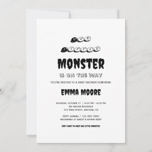Little Monster Baby Shower Typografie-Design Einladung
