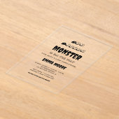 Little Monster Baby Shower Typography Design Acryleinladungen (Ablage )