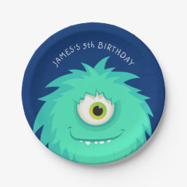 Little Monster Blue Pappteller