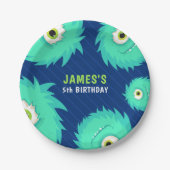 Little Monster Blue Pappteller (Vorderseite)