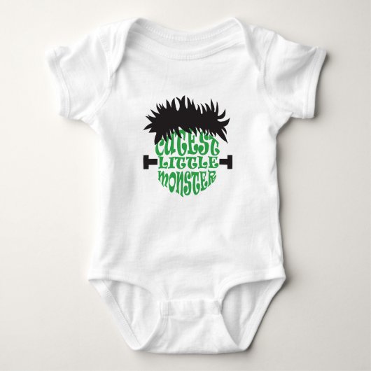 Little Monster Frankenstein Halloween Green Black Baby Strampler (Vorderseite)