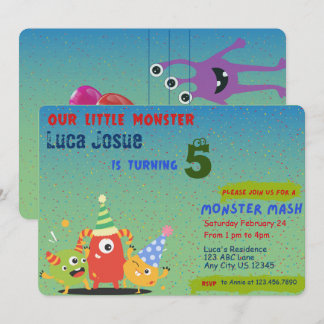 Little Monster Geburtstagseinladung Einladung