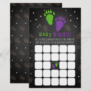 Little Monster Halloween Gender Reveal Party Bingo