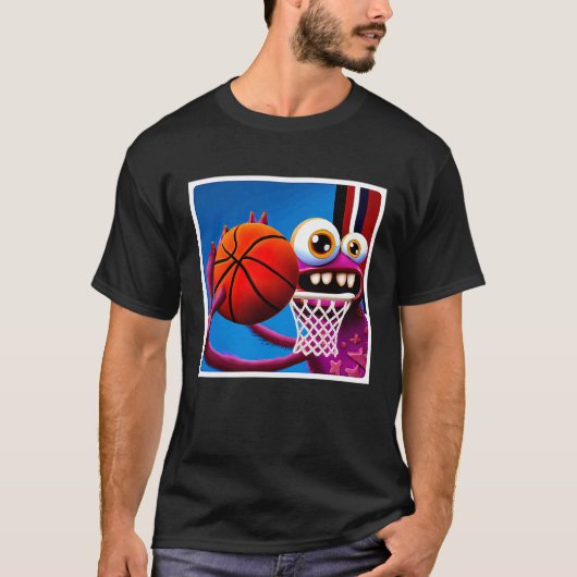 Little Monster Playing Basketball T-Shirt (Vorderseite)