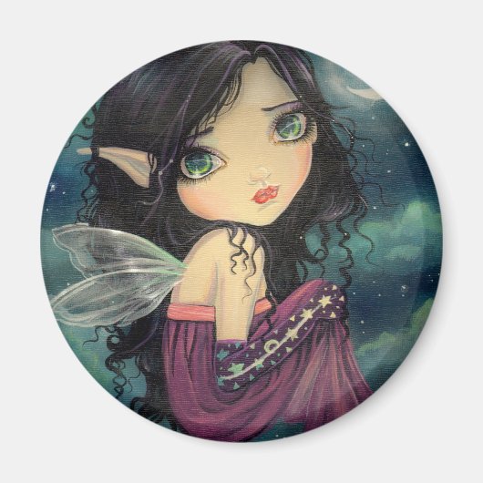 Little Moon Big-Eye Fairy Fantasy Art Magnet (Vorne)
