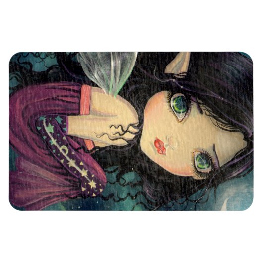 Little Moon Big-Eye Fairy Fantasy Art Magnet (Horizontal)