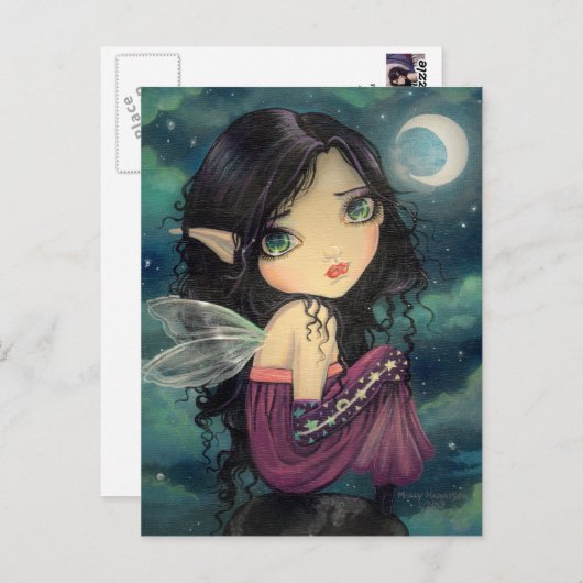 Little Moon Gothic Big-Eye Fairy Art Postkarte (Vorne/Hinten)