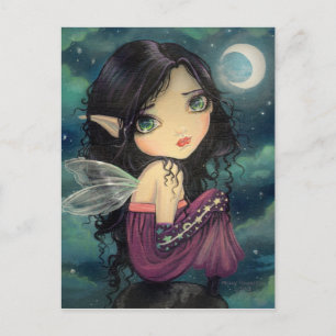 Little Moon Gothic Big-Eye Feen Kunst Postkarte