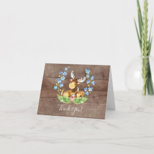 Little Moose Baby Shower Thank You Note Dankeskarte