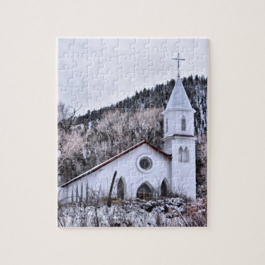Little Mountain Town Church - 8x10 - 110 Stk. Puzzle (Vertikal)