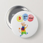 'Little Mouse' 3. Geburtstag Button (Vorne & Hinten)