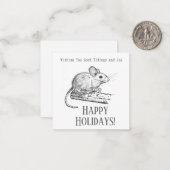 Little Mouse Good tidings and Joy Mitteilungskarte (Vorderseite/Rückseite Beispiel)