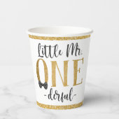 Little Mr One Derful 1st Birthday Paper Cup Pappbecher (Rückseite)