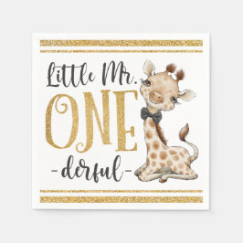 Little Mr One Derful Niedlich Giraffe 1. Geburtsta Serviette