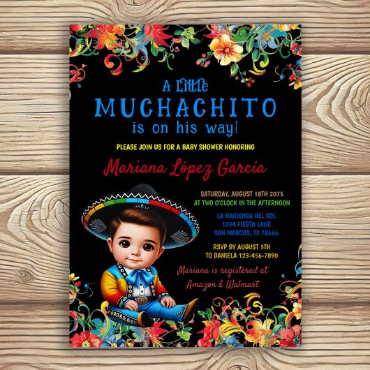 Little Muchachito Charro Fiesta Babydusche Einladung