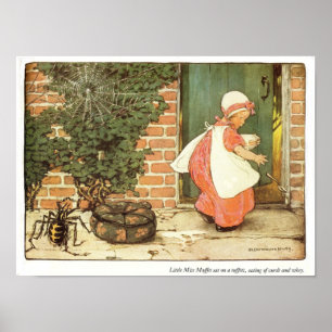 Little Muffet Kinderzimmer Rhyme Print Poster
