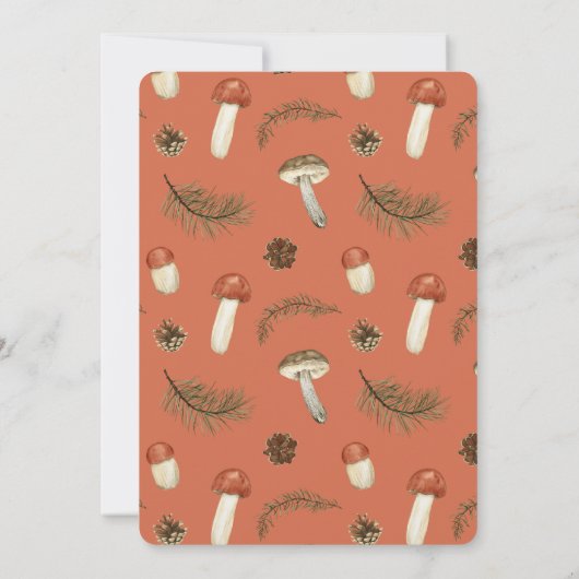 Little Mushroom Fall Autumn 1st Birthday Einladung (Rückseite)