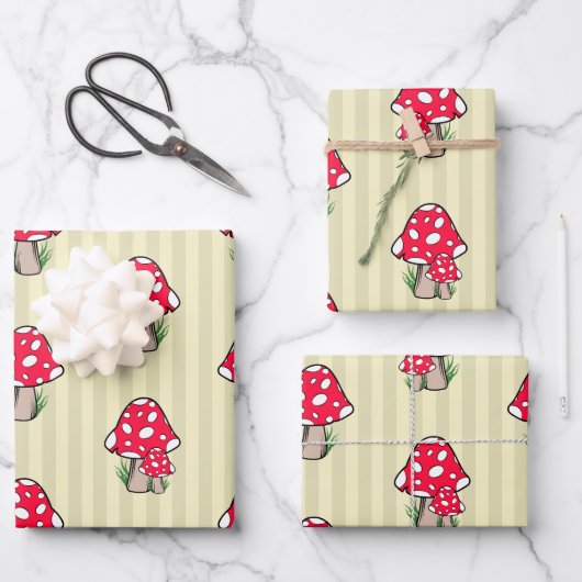 Little Mushroom Illustration Geschenkpapier Set (Vorderseite)