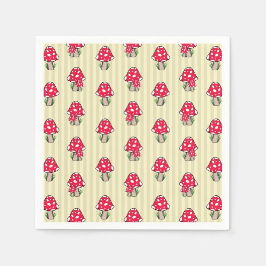 Little Mushroom Illustration Serviette (Vorderseite)