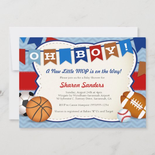 *Little MVP* Sport - themenorientierte Einladung (Vorderseite)