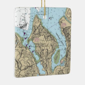 Little Neck NY Nautical Chart Christmas Keramikornament (Rechts)