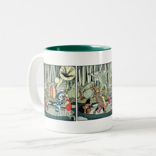Little Nemo in Slumberland - Swamp Frogs Jazz Band Zweifarbige Tasse (Vorderseite Links)