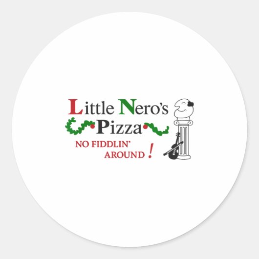 Little Nero's Zza  Runder Aufkleber (Vorderseite)