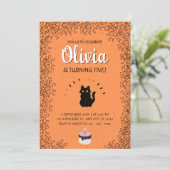 Little Nice Cat Birthday Party Einladung (Stehend Vorderseite)