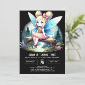 Little Niedlich Fairy Birthday Einladung (Stehend Vorderseite)