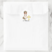 Little Niedlich Girl 1. Kommunion Runder Aufkleber (Tasche)