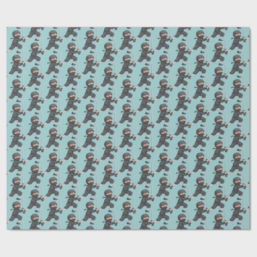 Little Ninja Design Wrapping Paper Geschenkpapier (Flach)