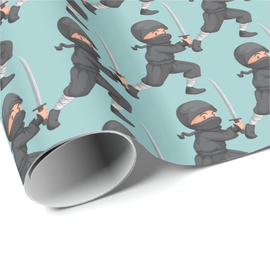 Little Ninja Design Wrapping Paper Geschenkpapier (Rolleneckpunkt)
