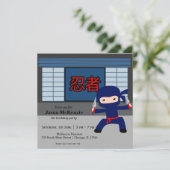 Little Ninja Geburtstag Thema Einladung (Stehend Vorderseite)