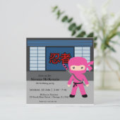 Little Ninja Geburtstag Thema Einladung (Stehend Vorderseite)