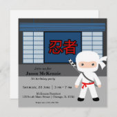Little Ninja Geburtstag Thema Einladung (Vorne/Hinten)